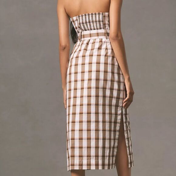 Maeve Anthropologie Belted Square-Neck Plaid Dress - Picture 2 of 14